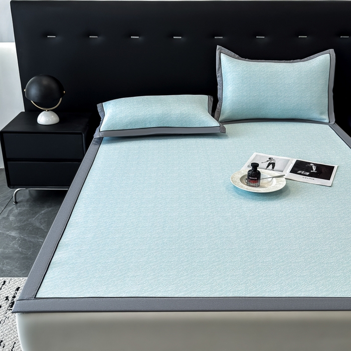 91家纺网 家纺一手货源 找家纺 （总）九花鹿 2025新款凉感肌理纹冰丝席-床席款