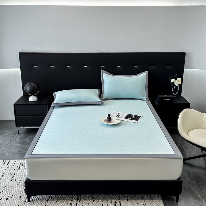 91家纺网 家纺一手货源 找家纺 （总）九花鹿 2025新款凉感肌理纹冰丝席-床席款