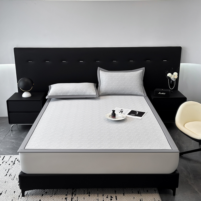 91家纺网 家纺一手货源 找家纺 九花鹿 2025新款凉感肌理纹冰丝席-床席款 肌理纹(银灰）