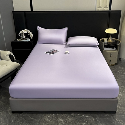 91家纺网 家纺一手货源 找家纺 ab家纺 2025新款莱赛尔单床笠 云霞紫