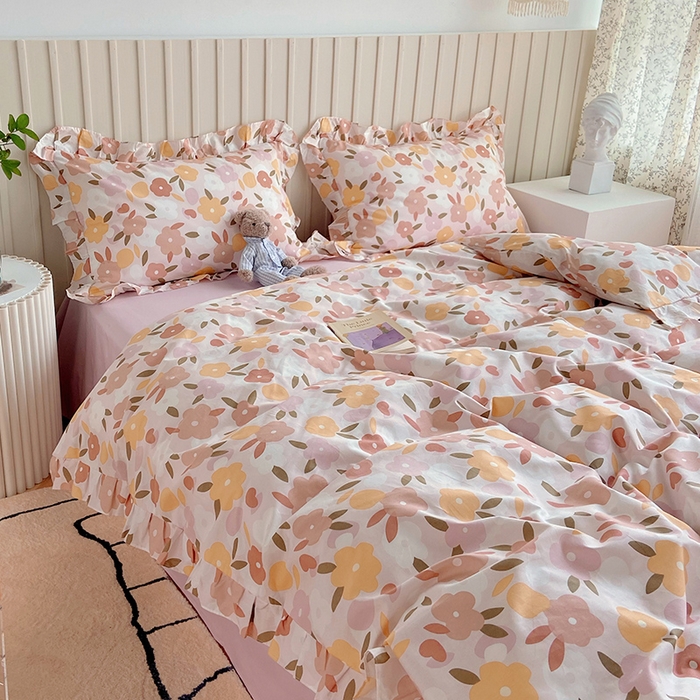 91家纺网 家纺一手货源 找家纺 （总）绫韵家纺 2025夏季全棉花边款小意境荷叶边特价系列