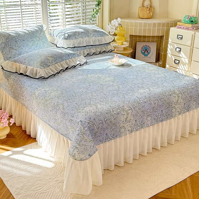 91家纺网 家纺一手货源 找家纺 金盛皇朝家纺 2025夏季新款冰丝凉豆豆床盖凉席 洛可可蔓