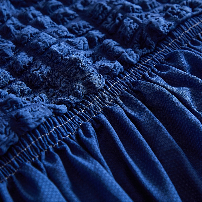 91家纺网 家纺一手货源 找家纺 飞翔家纺 2025新款泡泡纱沙发套 蓝色