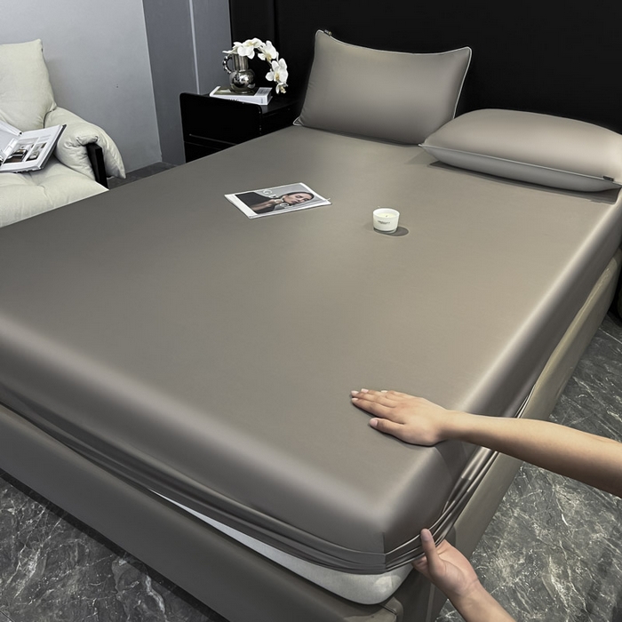 91家纺网 家纺一手货源 找家纺 ab家纺 2025新款莱赛尔单床笠 古铜棕