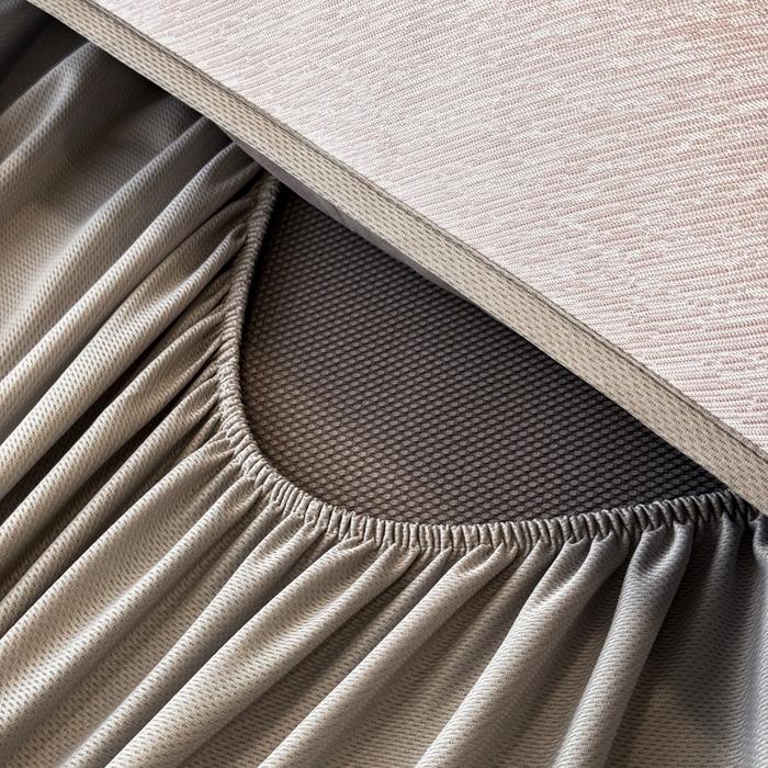 91家纺网 家纺一手货源 找家纺 九花鹿 2025新款凉感肌理纹冰丝席-床笠款 床笠款-肌理纹(豆沙）