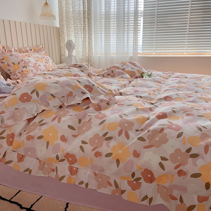 91家纺网 家纺一手货源 找家纺 （总）绫韵家纺 2025夏季全棉花边款小意境荷叶边特价系列