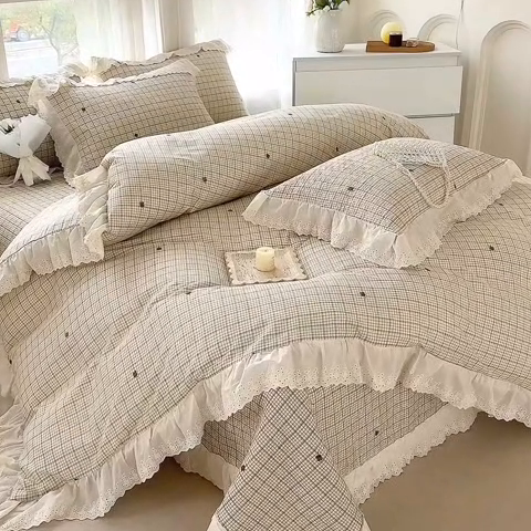 91家纺网 家纺一手货源 找家纺 添越家纺2025新款纯棉砂洗床盖三件套四件套系列简尚