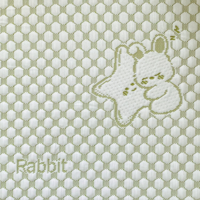 91家纺网 家纺一手货源 找家纺 千朵 2025新款凉感PE冰豆豆提花床笠款凉席 星星兔绿