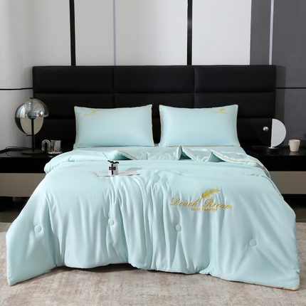 91家纺网 家纺一手货源 找家纺 （总）缦绣阁家纺 2025春夏新款水洗真丝刺绣夏被凉感丝夏被冰淇淋夏凉被空调被