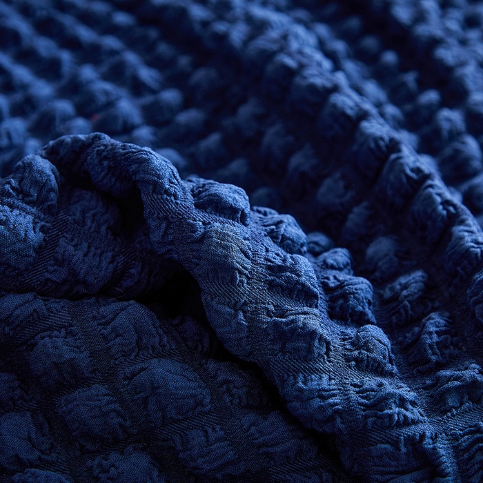 91家纺网 家纺一手货源 找家纺 飞翔家纺 2025新款泡泡纱沙发套 蓝色