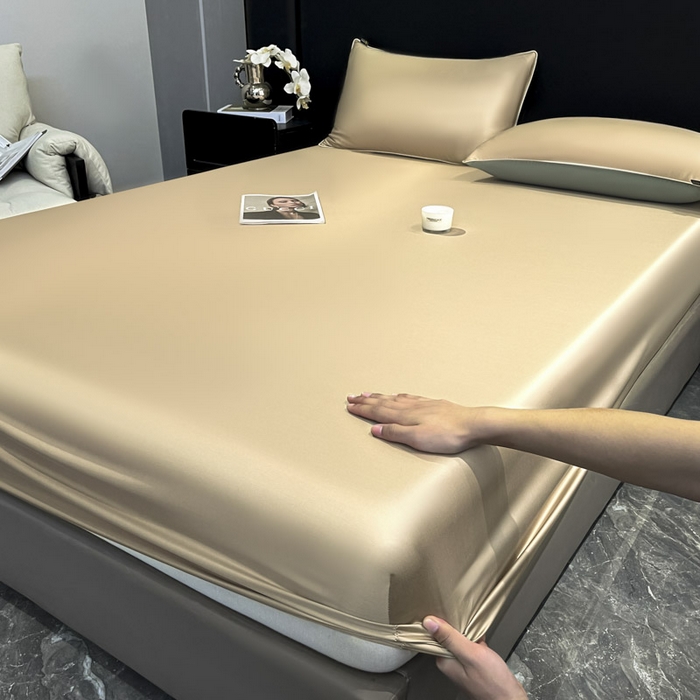 91家纺网 家纺一手货源 找家纺 ab家纺 2025新款莱赛尔单床笠 卡其