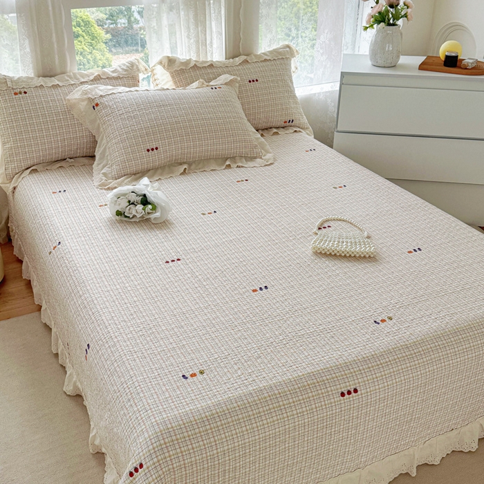 91家纺网 家纺一手货源 找家纺 添越家纺2025新款纯棉砂洗床盖三件套四件套系列幽梦