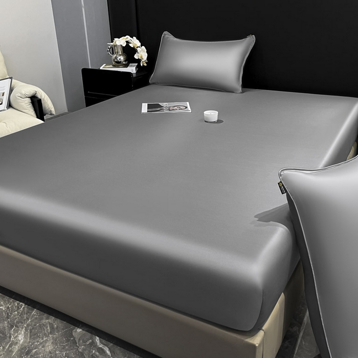 91家纺网 家纺一手货源 找家纺 ab家纺 2025新款莱赛尔单床笠 摩登灰