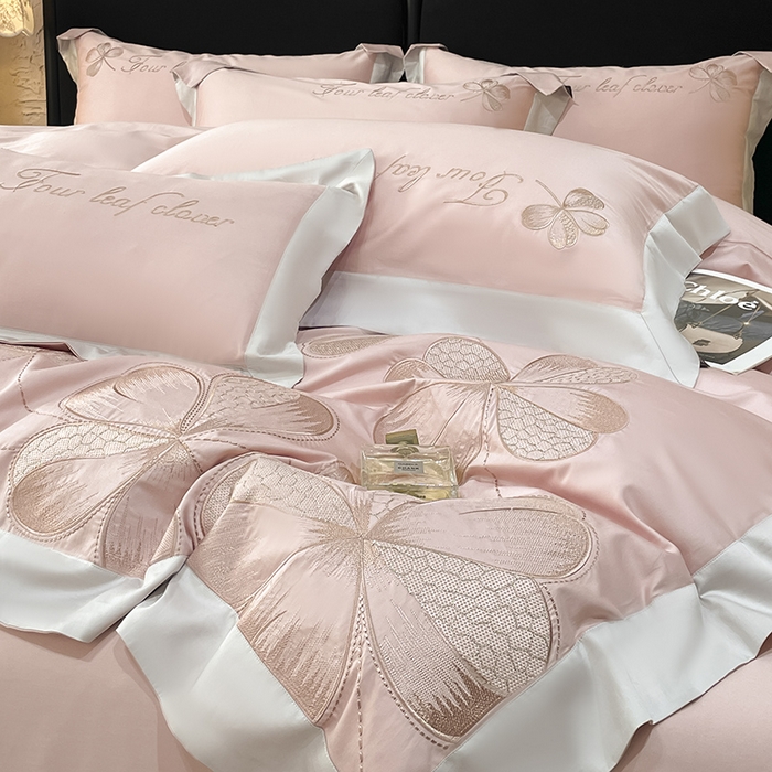 91家纺网 家纺一手货源 找家纺 （总）【直播爆款】A类全棉四件套纯棉轻奢重工刺绣床单床笠夏季床单床笠床上用品