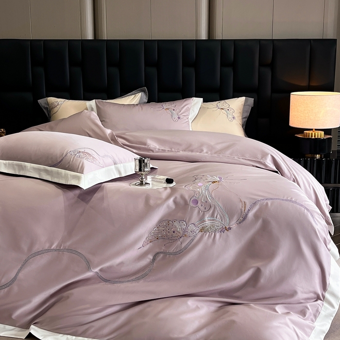 91家纺网 家纺一手货源 找家纺 （总）瑞雪家居 2025新款50双股长绒棉纯棉绣花四件套