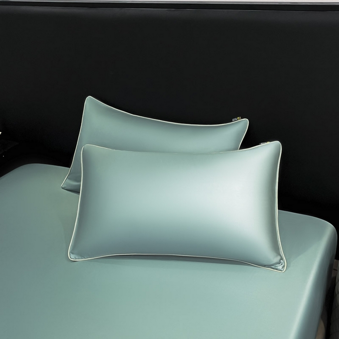 91家纺网 家纺一手货源 找家纺 ab家纺 2025新款莱赛尔单床笠 海苔绿