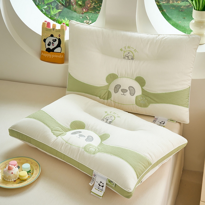 91家纺网 家纺一手货源 找家纺 （总）幸运草 2025新款熊猫趴趴可爱情侣枕头泡泡棉柔软亲肤护颈枕芯