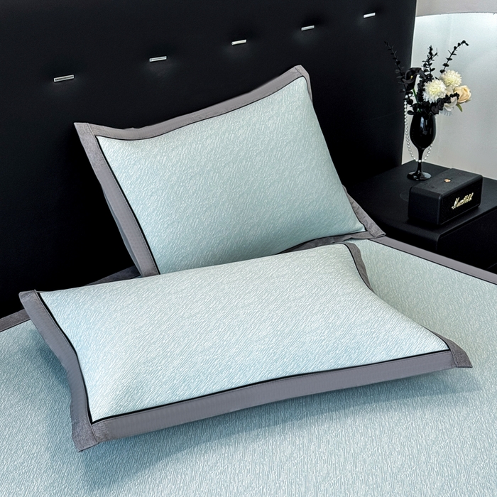 91家纺网 家纺一手货源 找家纺 九花鹿 2025新款凉感肌理纹冰丝席-床席款 肌理纹(天空蓝）