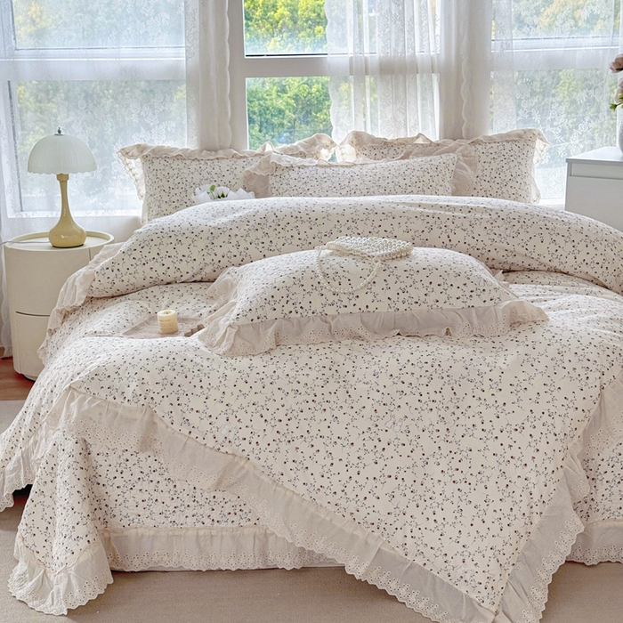 91家纺网 家纺一手货源 找家纺 添越家纺2025新款纯棉砂洗床盖三件套四件套系列伊澜