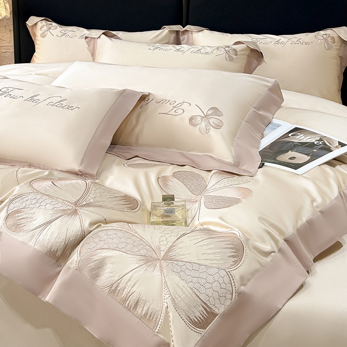 91家纺网 家纺一手货源 找家纺 （总）【直播爆款】A类全棉四件套纯棉轻奢重工刺绣床单床笠夏季床单床笠床上用品