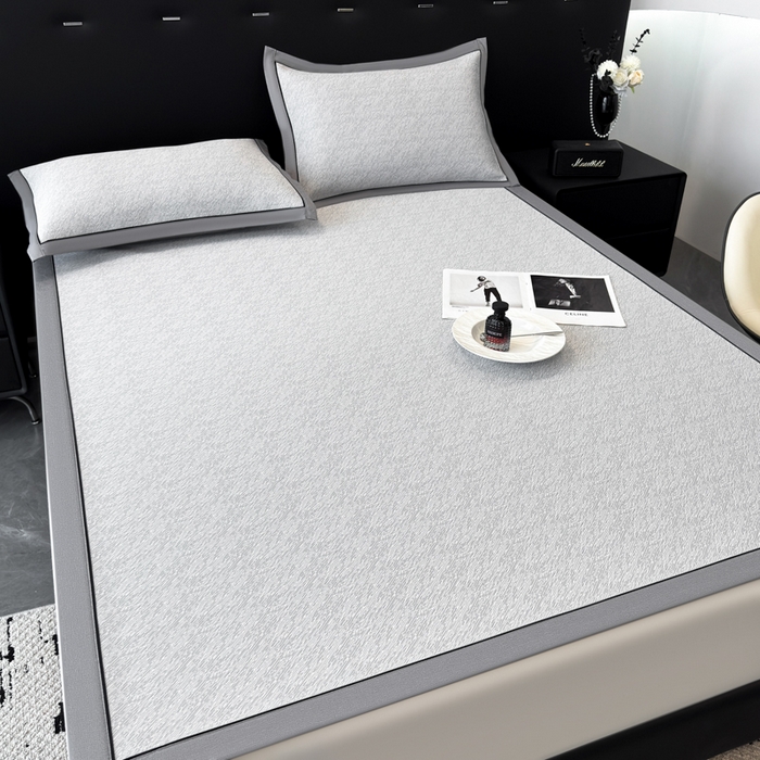 91家纺网 家纺一手货源 找家纺 九花鹿 2025新款凉感肌理纹冰丝席-床席款 肌理纹(银灰）