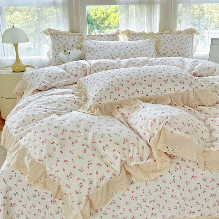 91家纺网 家纺一手货源 找家纺 添越家纺2025新款纯棉砂洗床盖三件套四件套系列遇见