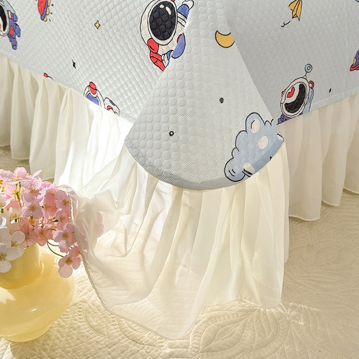 91家纺网 家纺一手货源 找家纺 金盛皇朝家纺 2025夏季新款冰丝凉豆豆床盖凉席 宇宙天空