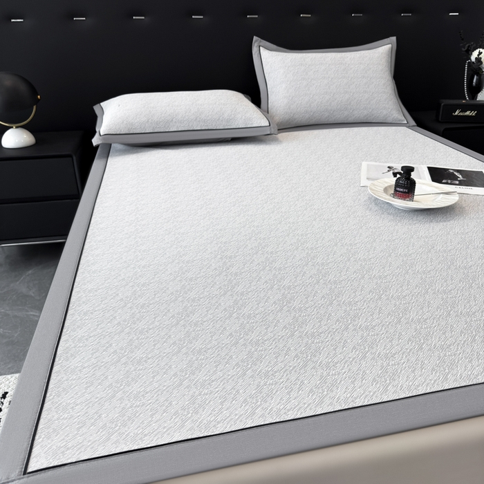 91家纺网 家纺一手货源 找家纺 九花鹿 2025新款凉感肌理纹冰丝席-床席款 肌理纹(银灰）