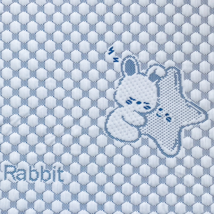 91家纺网 家纺一手货源 找家纺 千朵 2025新款凉感PE冰豆豆提花床笠款凉席 星星兔蓝