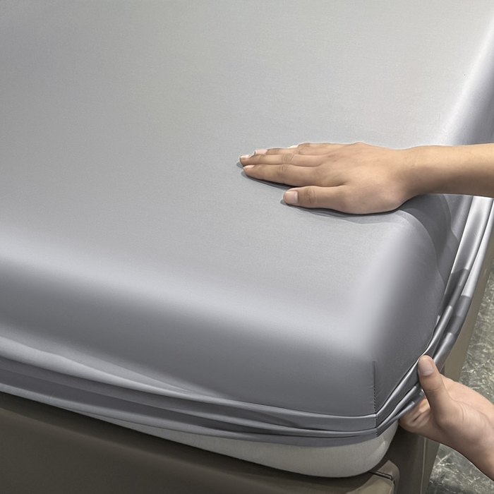 91家纺网 家纺一手货源 找家纺 ab家纺 2025新款莱赛尔单床笠 巴黎灰