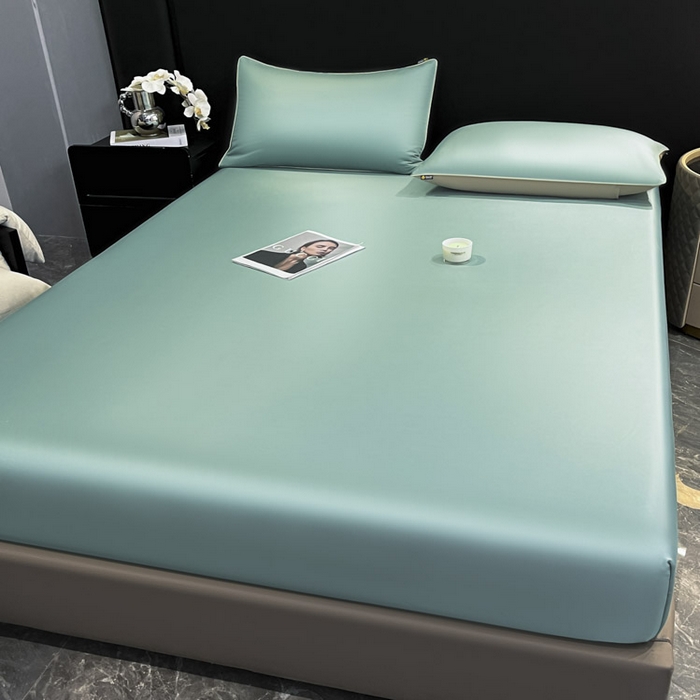 91家纺网 家纺一手货源 找家纺 ab家纺 2025新款莱赛尔单床笠 海苔绿