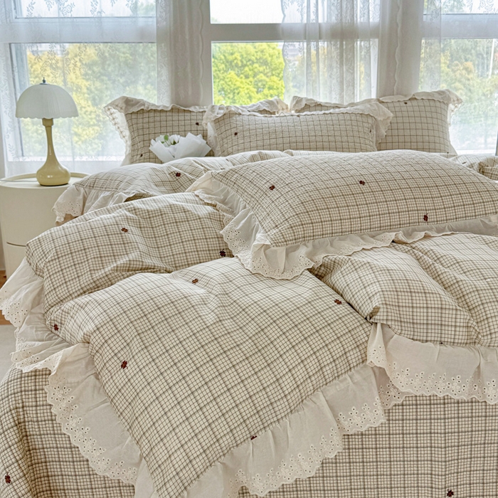 91家纺网 家纺一手货源 找家纺 添越家纺2025新款纯棉砂洗床盖三件套四件套系列简尚