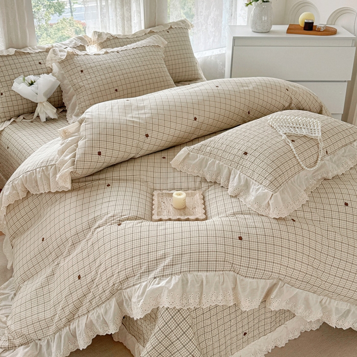 91家纺网 家纺一手货源 找家纺 添越家纺2025新款纯棉砂洗床盖三件套四件套系列简尚