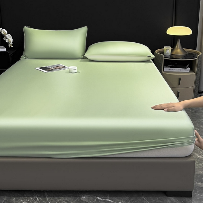 91家纺网 家纺一手货源 找家纺 ab家纺 2025新款莱赛尔单床笠 梨花黄