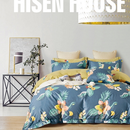 海盛 2025新款套件面料全棉13376印花系列 笙歌冉冉-灰