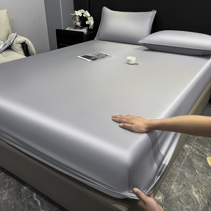 91家纺网 家纺一手货源 找家纺 ab家纺 2025新款莱赛尔单床笠 巴黎灰