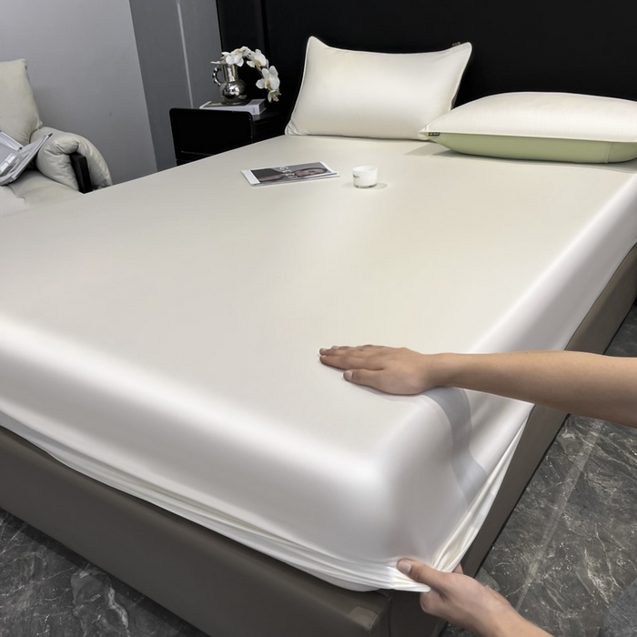 91家纺网 家纺一手货源 找家纺 ab家纺 2025新款莱赛尔单床笠 珍珠白