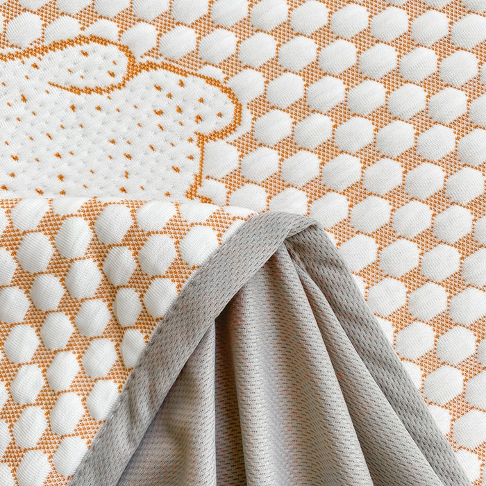 91家纺网 家纺一手货源 找家纺 千朵 2025新款凉感PE冰豆豆提花床笠款凉席 雪花熊咖