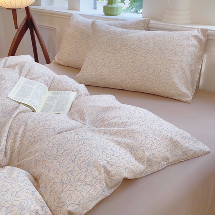 91家纺网 家纺一手货源 找家纺 （总）集布 2025新款活性印染全棉双层纱四件套