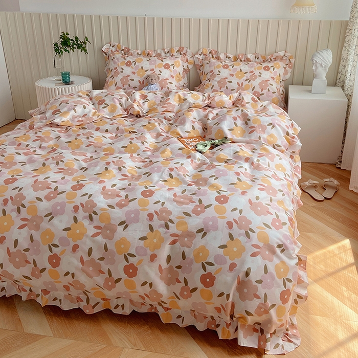 91家纺网 家纺一手货源 找家纺 （总）绫韵家纺 2025夏季全棉花边款小意境荷叶边特价系列