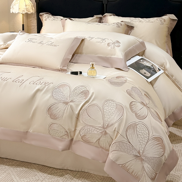 91家纺网 家纺一手货源 找家纺 （总）【直播爆款】A类全棉四件套纯棉轻奢重工刺绣床单床笠夏季床单床笠床上用品