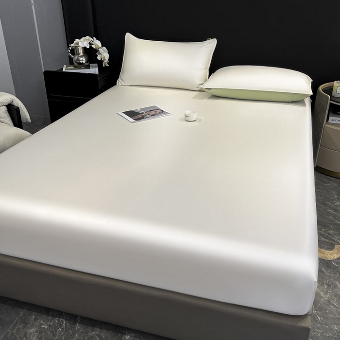 91家纺网 家纺一手货源 找家纺 ab家纺 2025新款莱赛尔单床笠 珍珠白