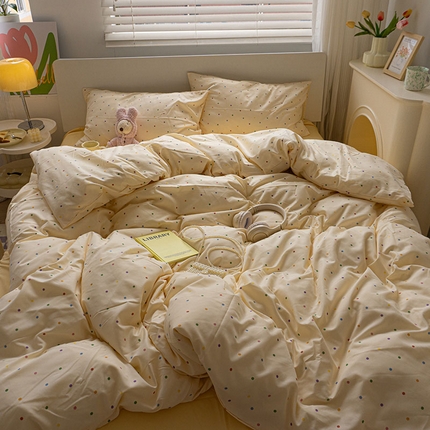 91家纺网 家纺一手货源 找家纺 （总）缦绣阁家纺 2025新款A类有氧针织棉印花四件套床单款床笠款四件套宿舍三件套