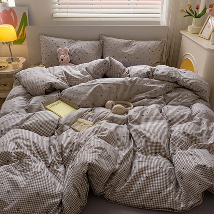 91家纺网 家纺一手货源 找家纺 （总）缦绣阁家纺 2025新款A类有氧针织棉印花四件套床单款床笠款四件套宿舍三件套