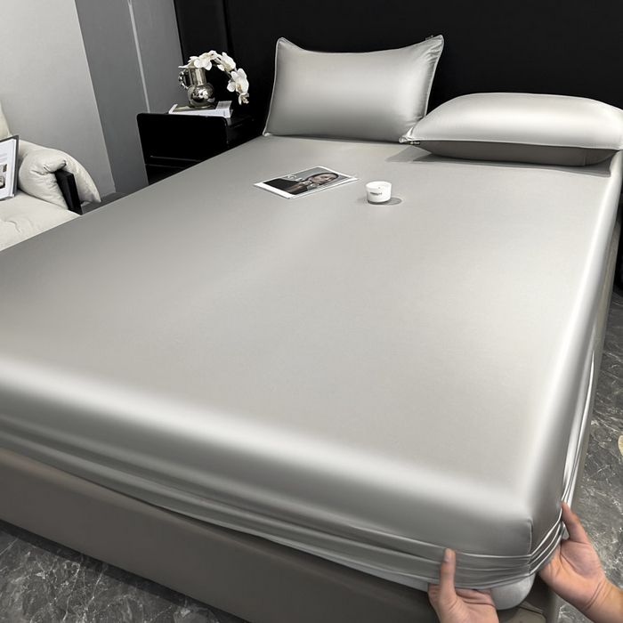 91家纺网 家纺一手货源 找家纺 ab家纺 2025新款莱赛尔单床笠 烟灰