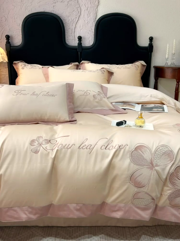 91家纺网 家纺一手货源 找家纺 （总）【直播爆款】A类全棉四件套纯棉轻奢重工刺绣床单床笠夏季床单床笠床上用品