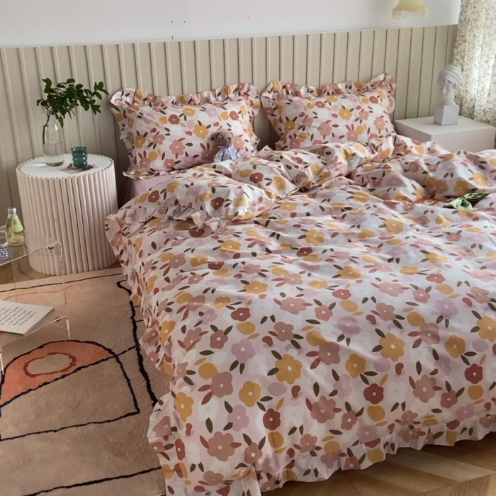 91家纺网 家纺一手货源 找家纺 （总）绫韵家纺 2025夏季全棉花边款小意境荷叶边特价系列