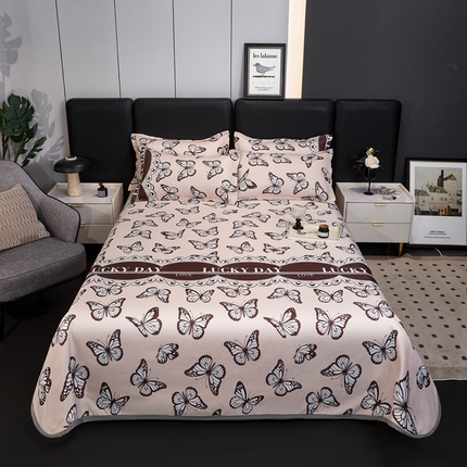 91家纺网 家纺一手货源 找家纺 （总）梦卓家纺 2025新款冰丝凉席床单款凉席三件套