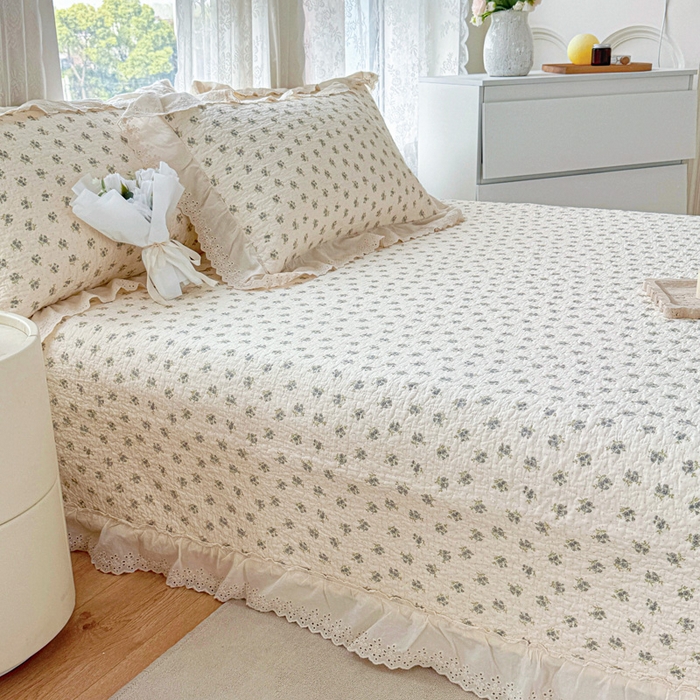 91家纺网 家纺一手货源 找家纺 添越家纺2025新款纯棉砂洗床盖三件套四件套系列春汐