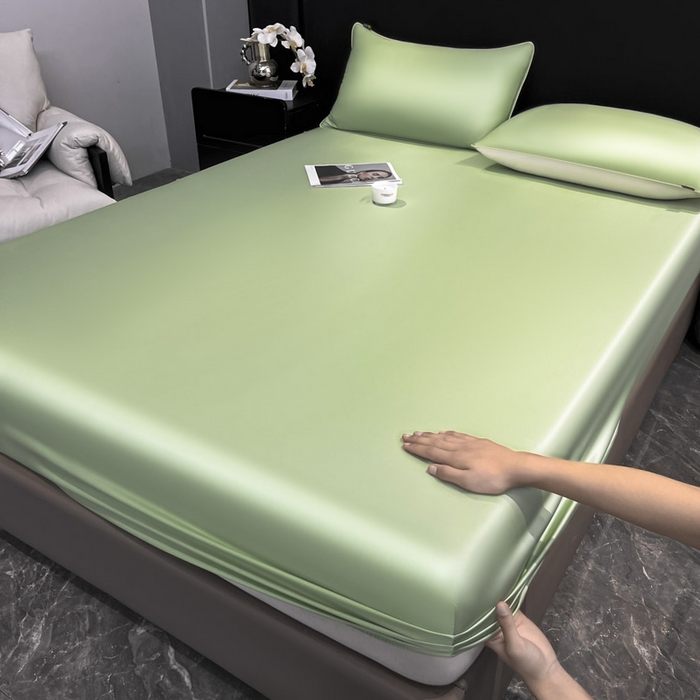 91家纺网 家纺一手货源 找家纺 ab家纺 2025新款莱赛尔单床笠 梨花黄